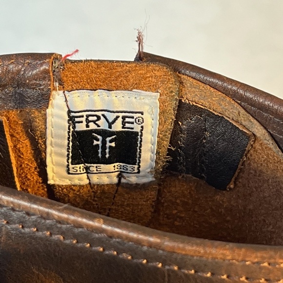 Frye Sz 7 Veronica Slouch Distressed Brown Leather Knee Boots - Picture 7 of 14